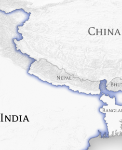 Nepal neighbors on map India and china