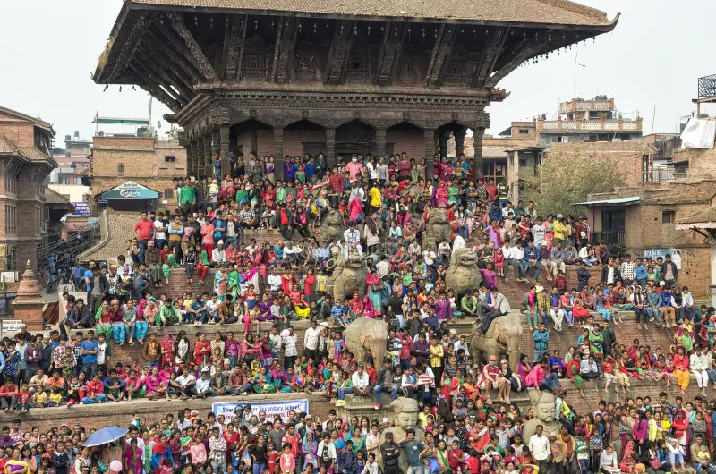 Gathering in kathmandu durbar square festival Nepal